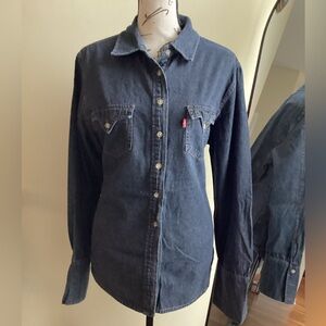 Levi's RedTab Denim Shirt Redesigned with Animal Print detais by “MINE”